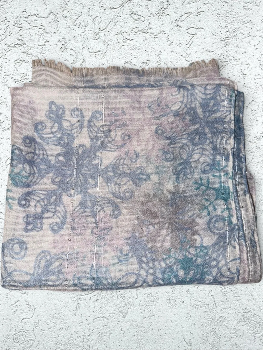 🌻Light Blue Floral Print Women's Scarf - Elegant Lightweight Wrap